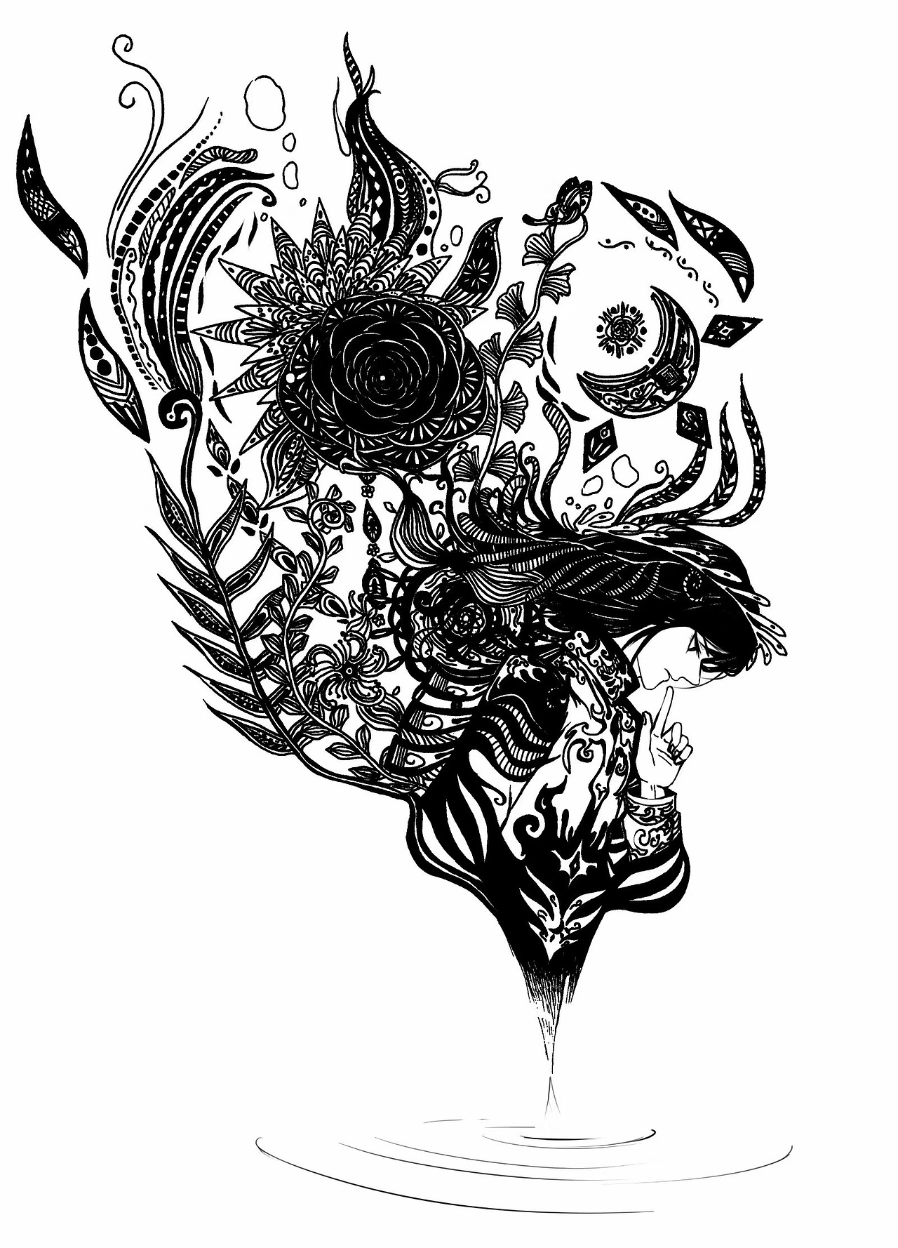 皇生花（手绘扫描）（图ZMjAzNzcyNjky） - 创作习作 - 站酷设计师YoviArdo原创素材 - 站酷ZCOOL