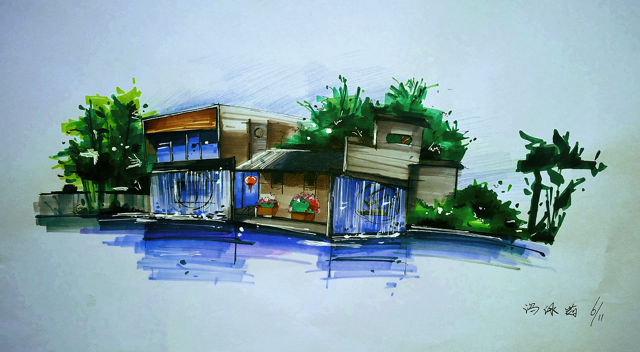 流水客栈~手绘练习