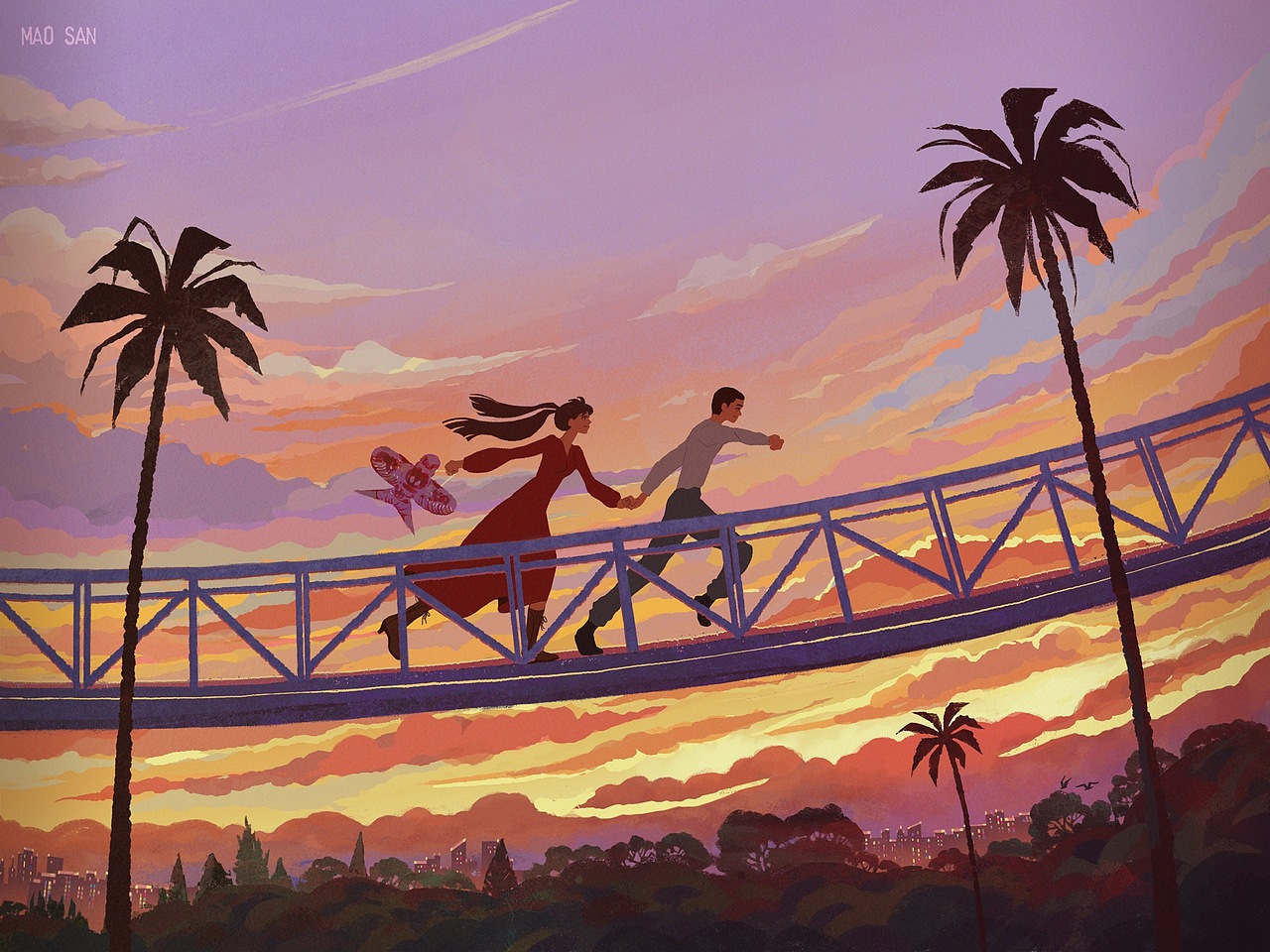 我想起夕阳下的奔跑。