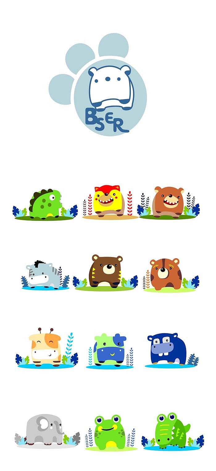 卡通动物可爱矢量公仔