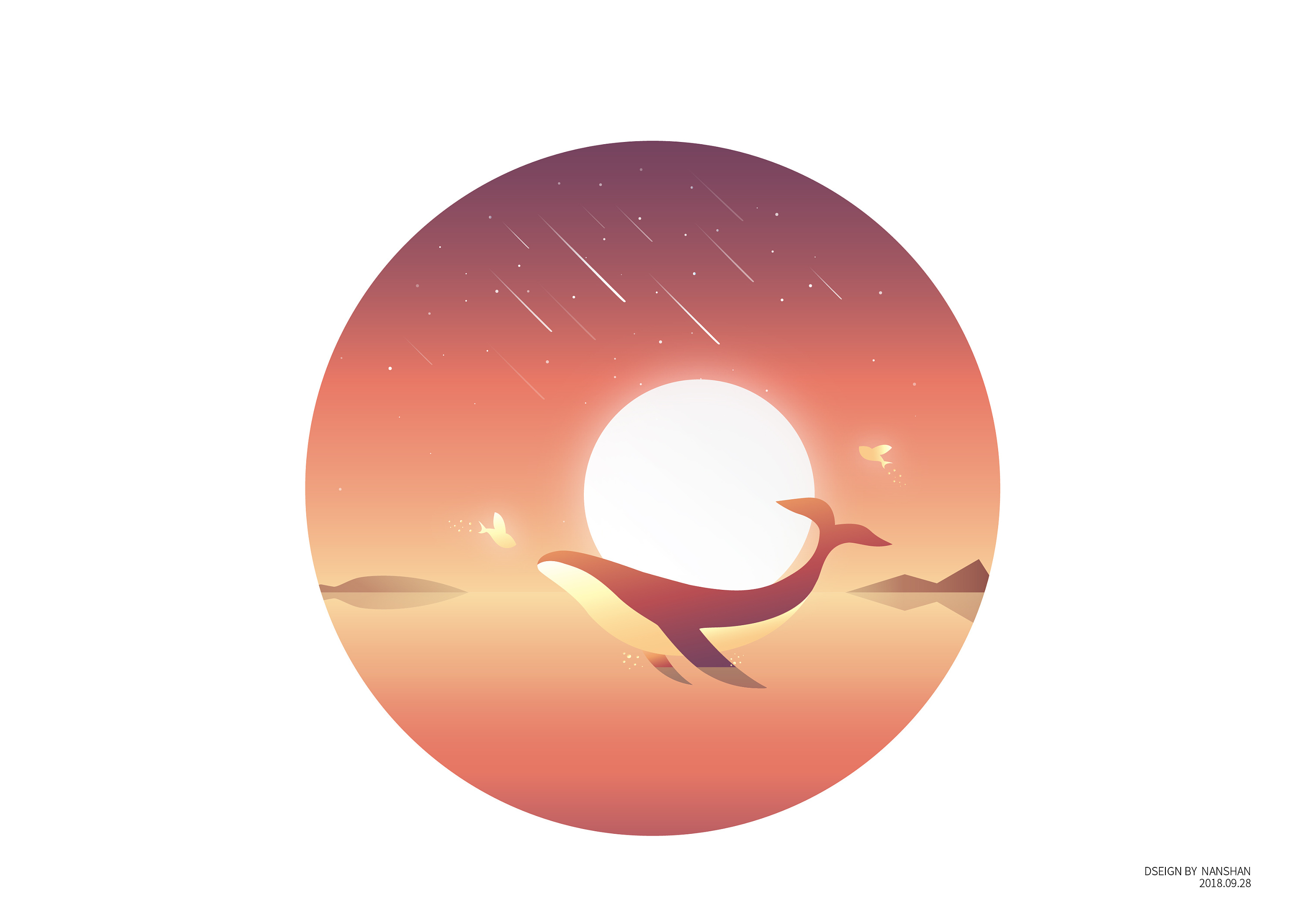 一只化身孤岛的蓝鲸|插画|插画习作|楠山楠ww - 原创作品 - 站酷