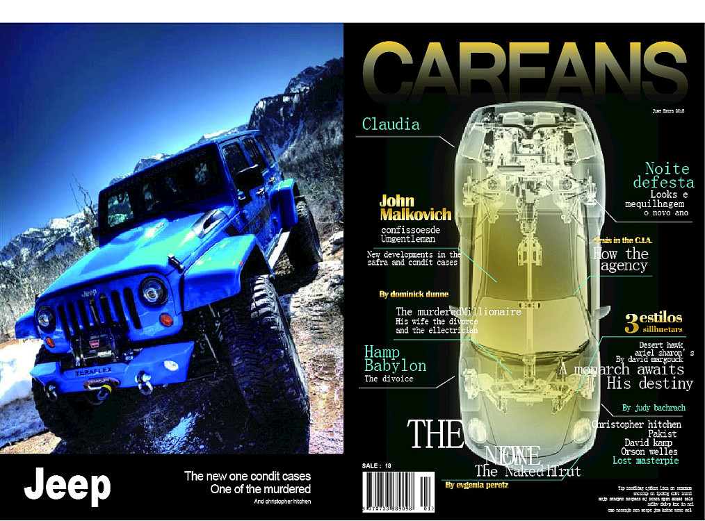 波普风格汽车杂志封面