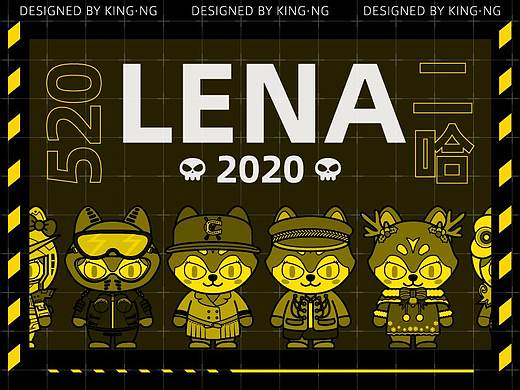 2020年哈士奇-LENA品牌IP卡通形象设计｜综艺潮流排版