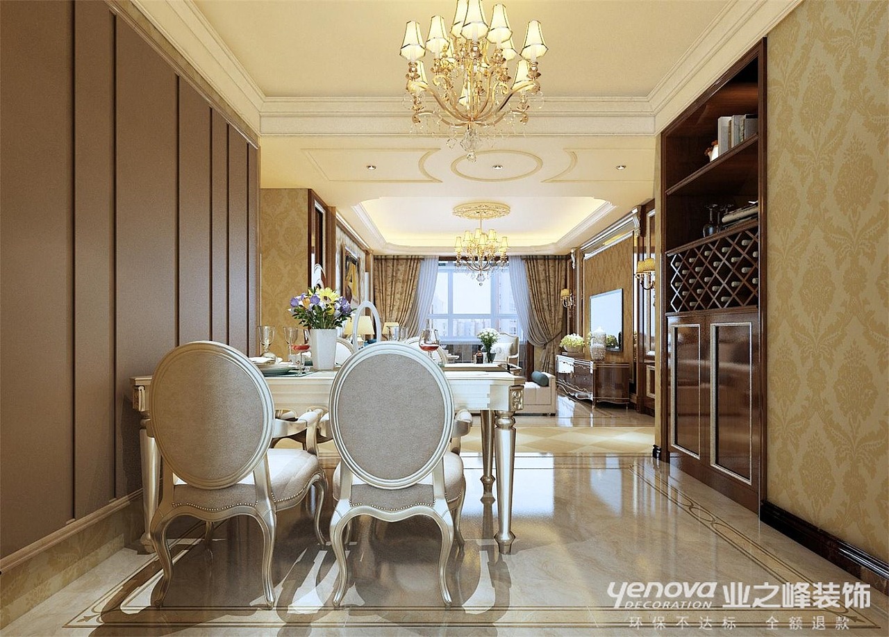 石家庄业之峰装饰-保利拉菲公馆126平欧式风格装修设计