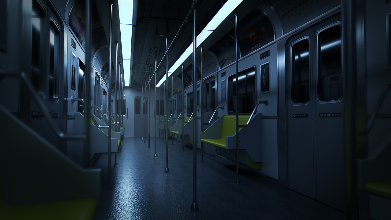 地铁车厢|三维|场景|silencepcc - 临摹作品 - 站酷 (zcool)