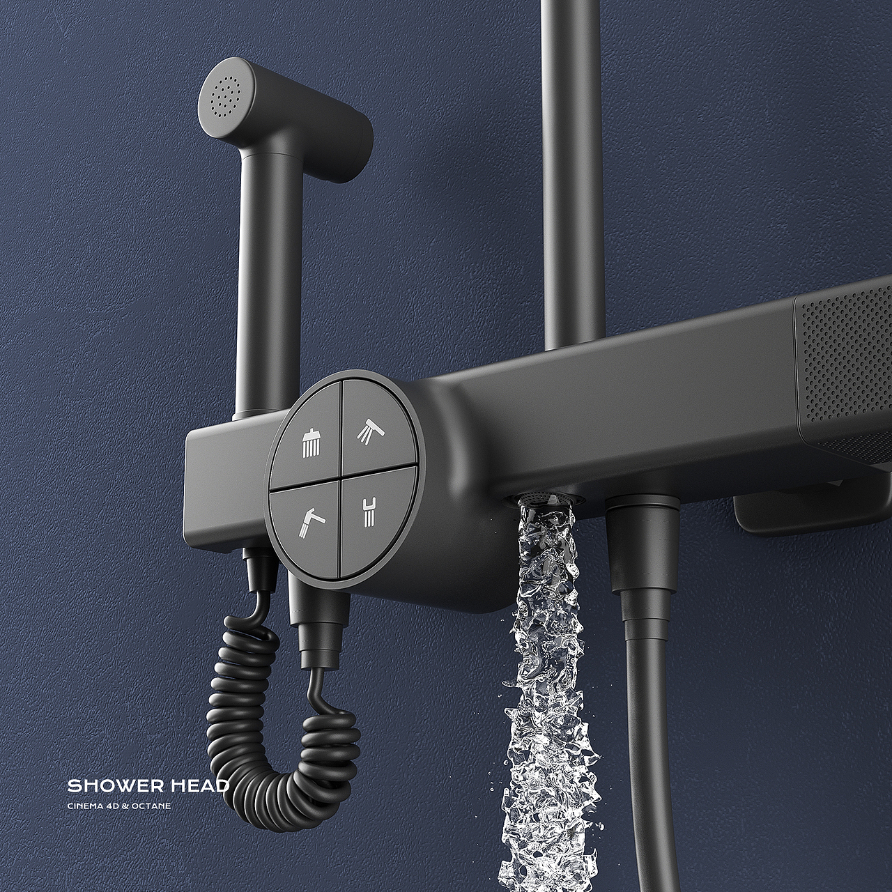 淋浴花洒&马桶产品渲染