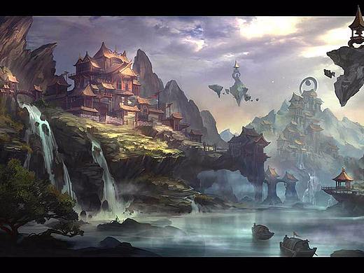游戏场景原画   中国自然场景