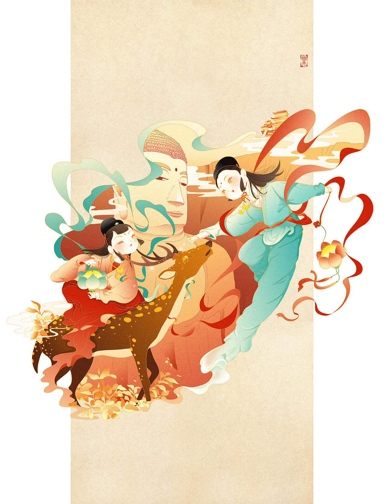 一叶一如来（图ZMTY3NjIxMTc2） - 商业插画 - 站酷设计师金灿灿_103原创素材 - 站酷ZCOOL