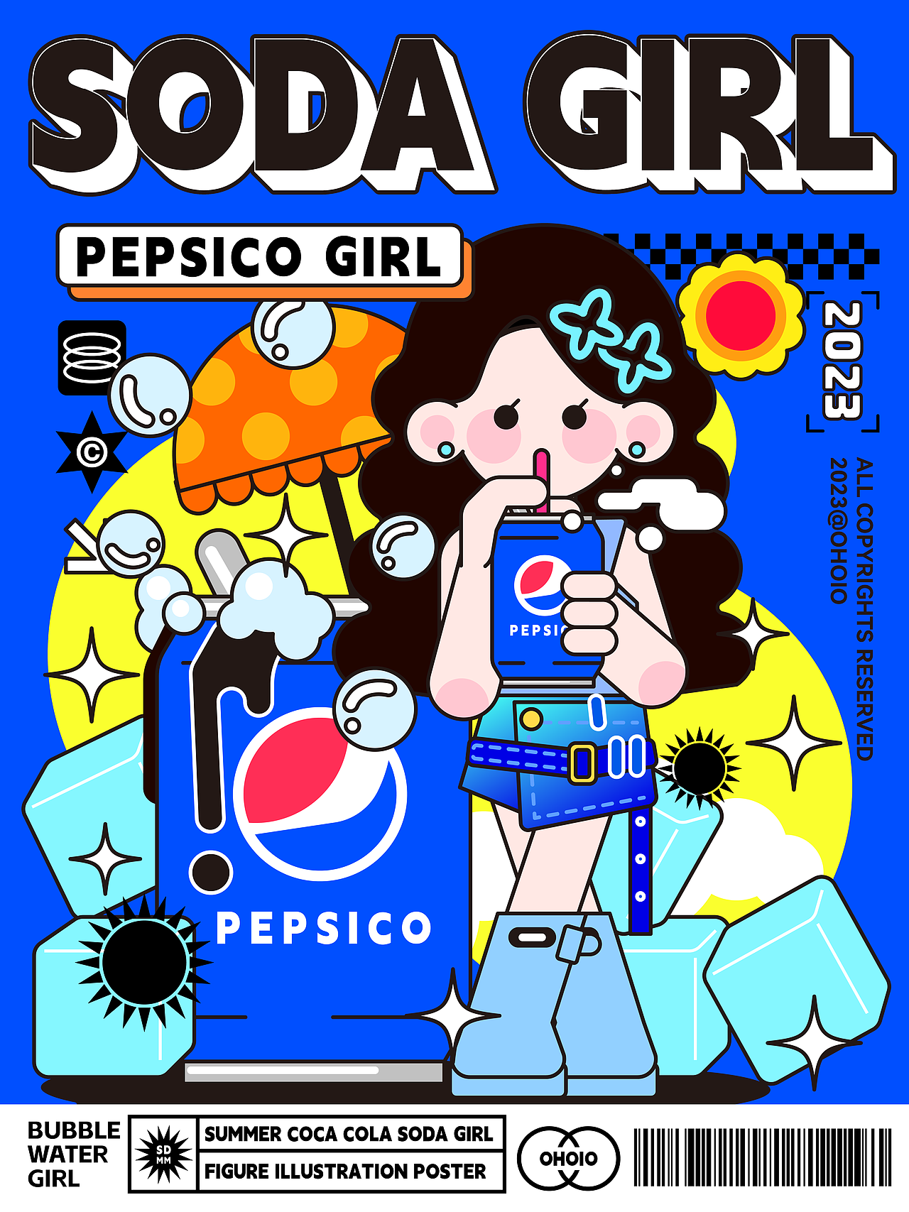 扁平人物插画海报-气泡少女SODA GIRL🫧（图ZMzQ1OTQ5ODI4） - 海报 - 站酷设计师Ohoio原创素材 - 站酷ZCOOL