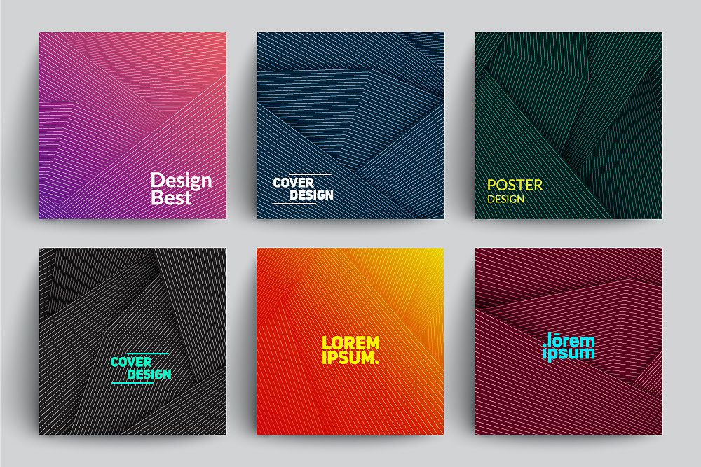 时尚潮流点线面酷炫多彩背景图