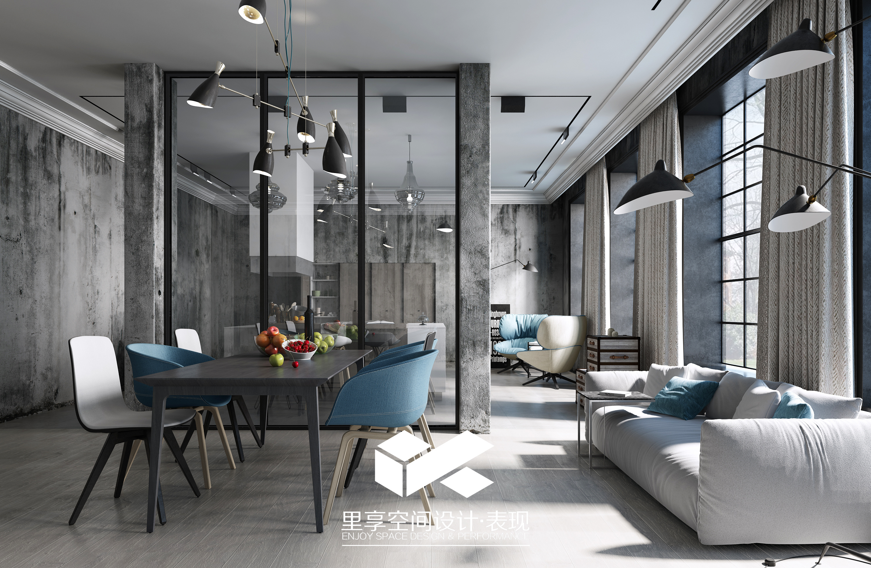 莫斯科工业风 公寓设计|空间|家装设计|张美丽效果图 - 原创作品 - 站酷 (ZCOOL)