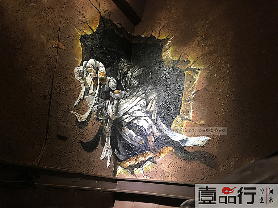 3d墙体手绘墙画|写实墙面彩绘|太原墙绘|墙绘3d画