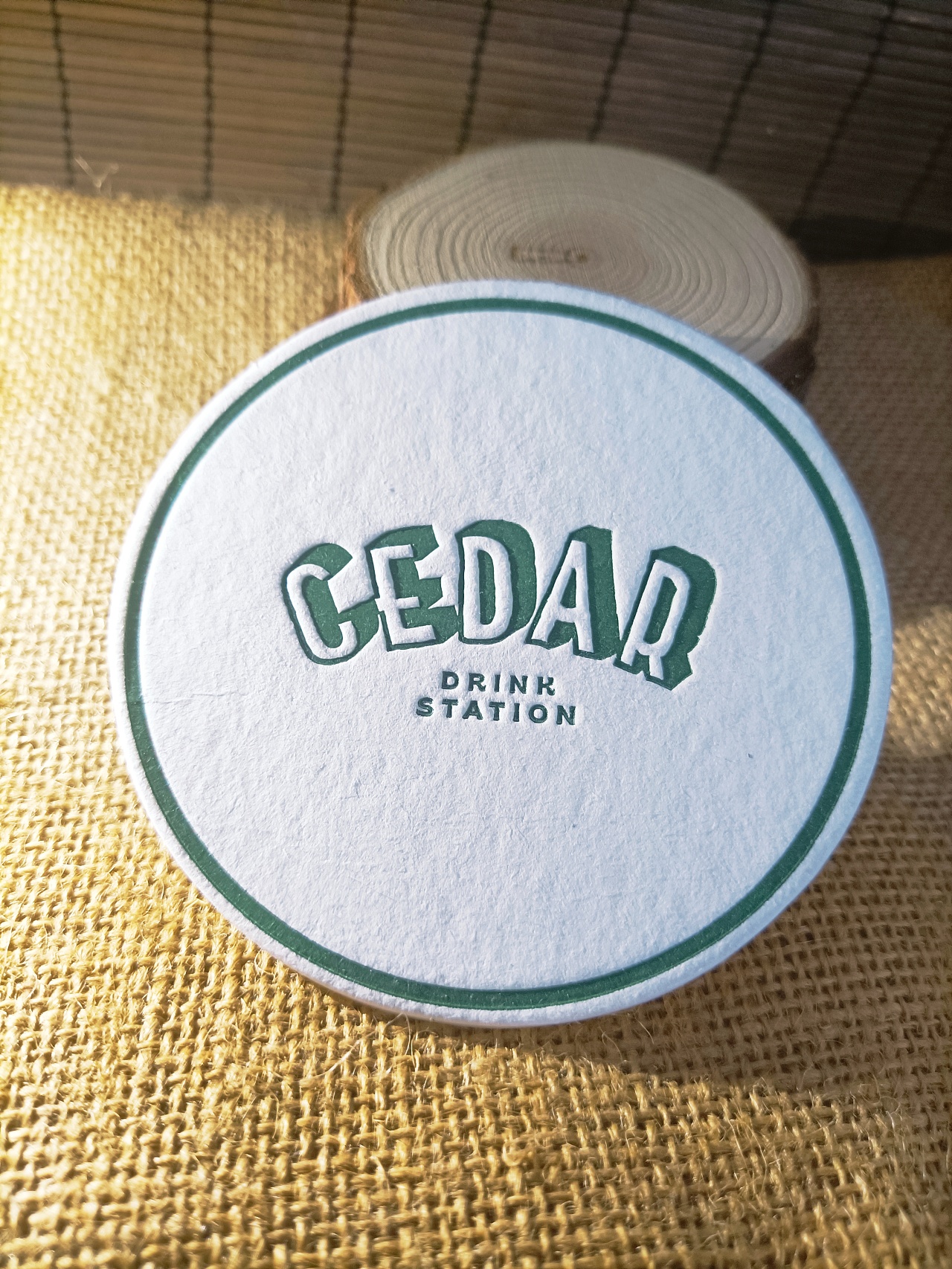 杯垫定制餐吧咖啡杯垫吸水棉纸吸水杯垫活版印刷凸版印