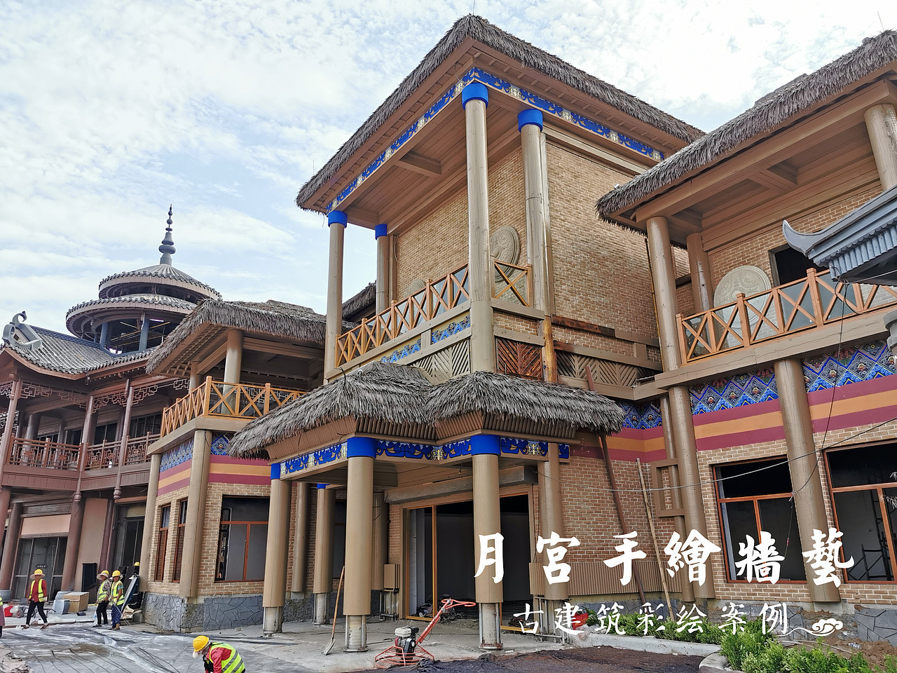 古建彩绘 节庆广场彩绘 少数名族图案彩绘