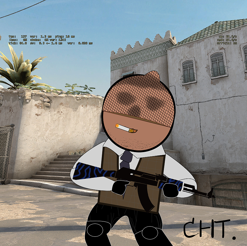 2举报1分享原创作品插画创作习作csgo老k游戏手绘练习4.