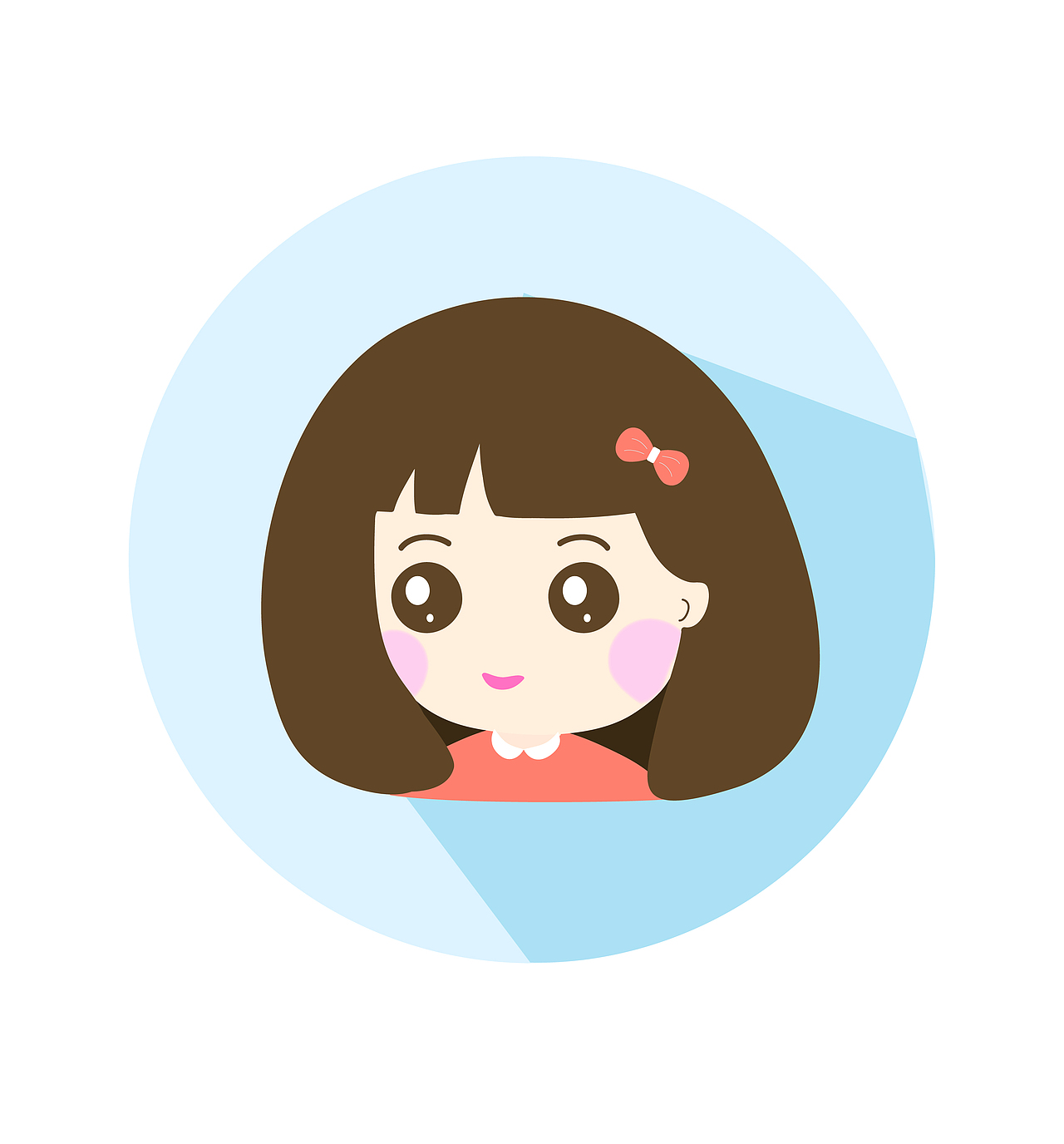 小女孩扁平化图标