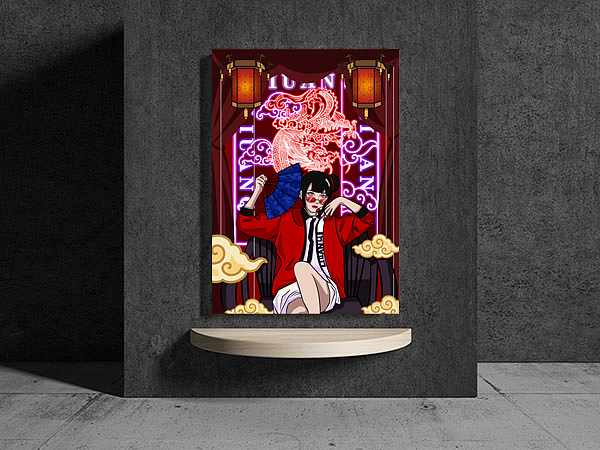 国潮插画|霓虹灯