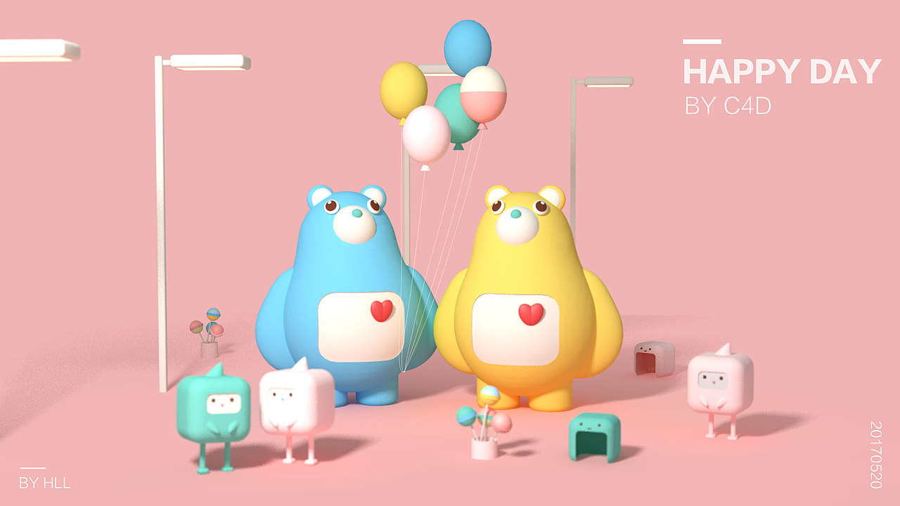 C4D绘制小萌物（图ZNzk5NDY5ODg=） - IP形象 - 站酷设计师多乐君原创素材 - 站酷ZCOOL