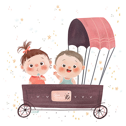 两个小宝宝|插画|儿童插画|liiizdraws_原创作品-站酷(zcool)