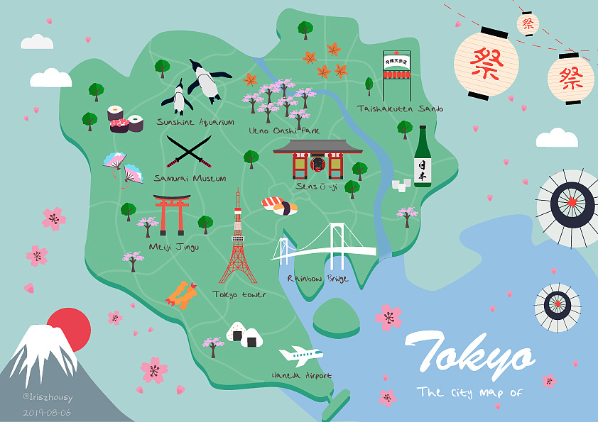 Tokyo 地图插画