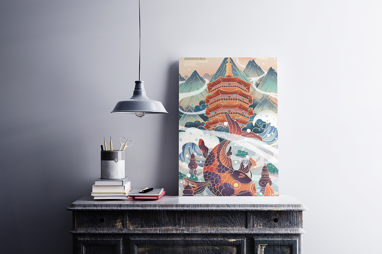 国潮插画系列----杭州