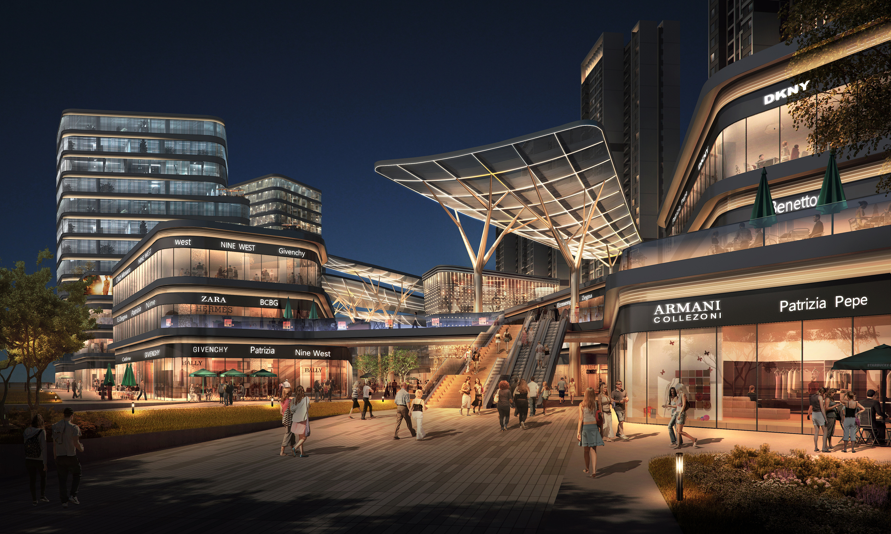 金地某商业广场 夜景灯光方案(竣工撒花)