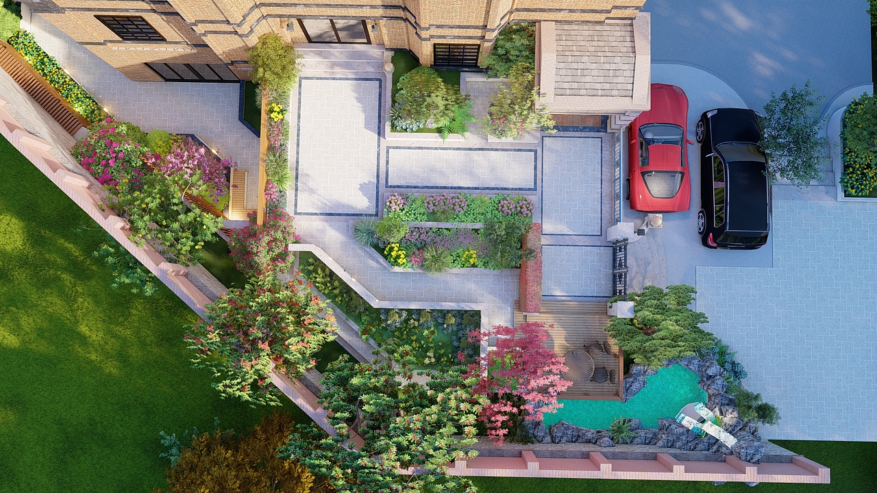 重庆北滨一号别墅花园设计