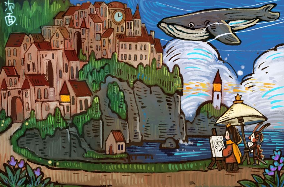 元素装饰风格插画