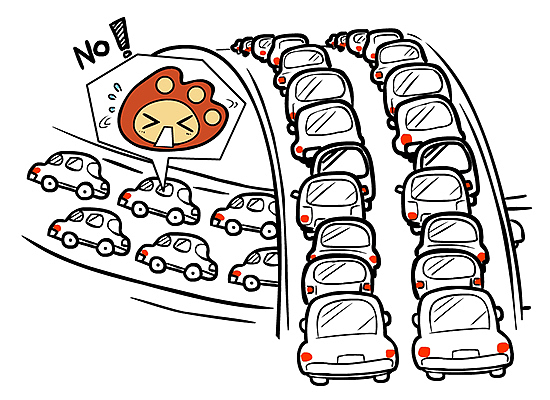 加班狗的“舞龙”堵车排成大长龙