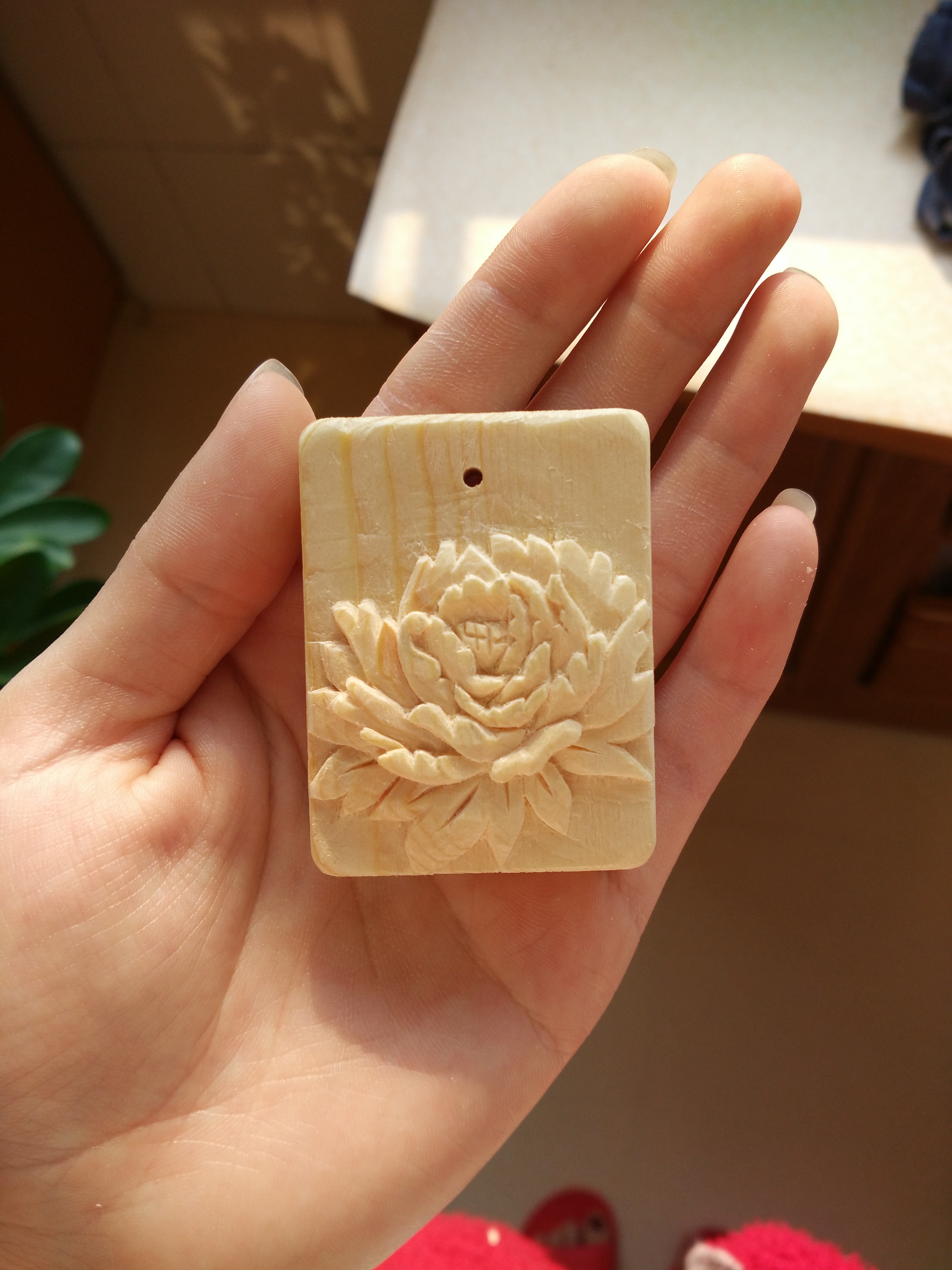 【雕刻】小牡丹木牌手把件——靠一把美工刀能累死我