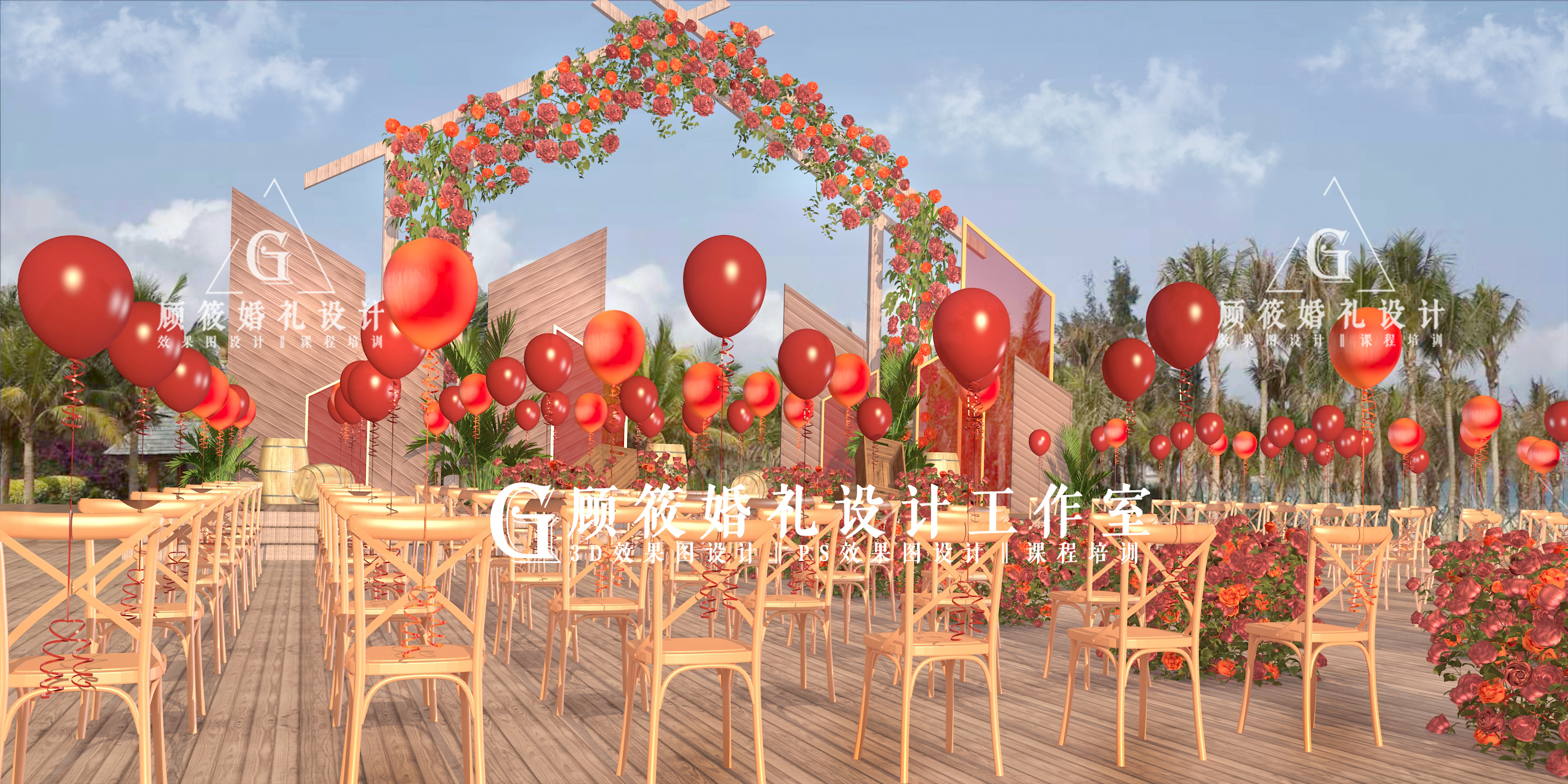 户外草坪婚礼仪式区设计图__效果图_环境设计_设计图库_昵图网nipic.com