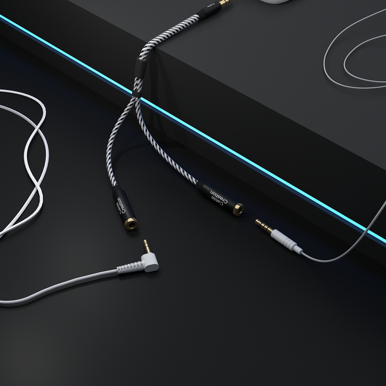 音频连接线_产品渲染