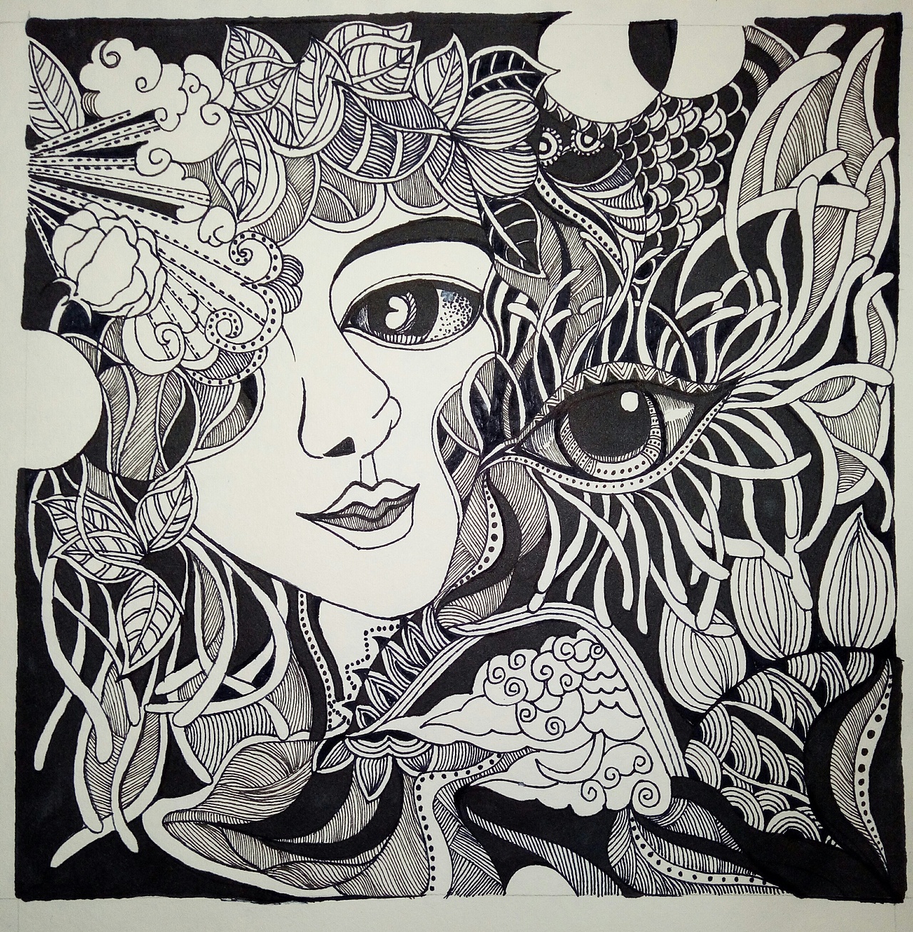 黑白彩色装饰画