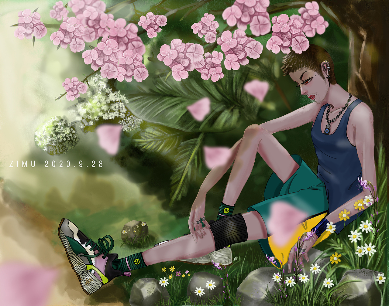 静坐（图ZMjI2NjMzNjc2） - 艺术插画 - 站酷设计师lizimu子木原创素材 - 站酷ZCOOL