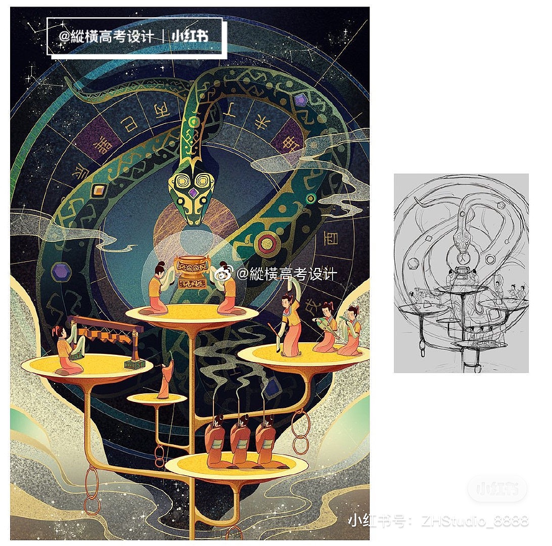 校考设计｜川美设计｜十二生肖插画参考（图ZMjU4Mzc3NTg0） - 艺术插画 - 站酷设计师縱橫高考设计原创素材 - 站酷ZCOOL
