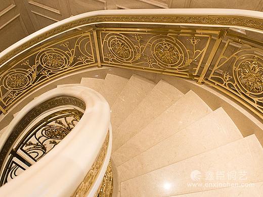 纯铜楼梯护栏 雕花栏杆款式图片