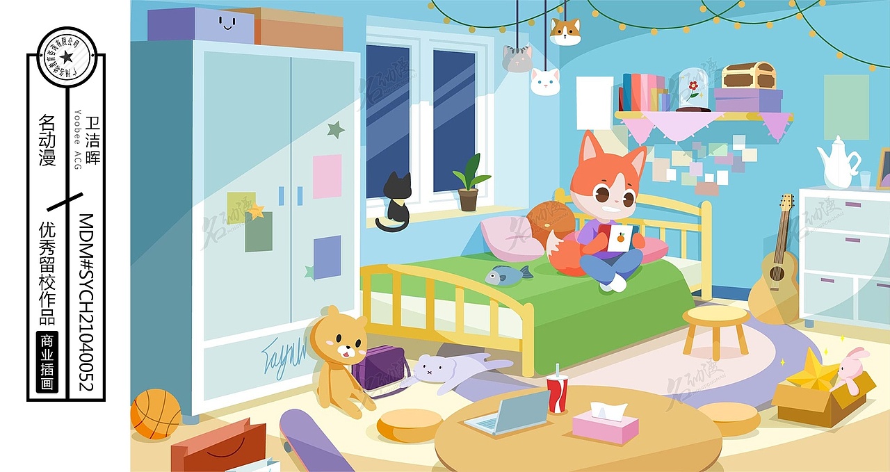猫咪的房间|插画|商业插画|名动漫cg数娱_原创作品-站酷(zcool)