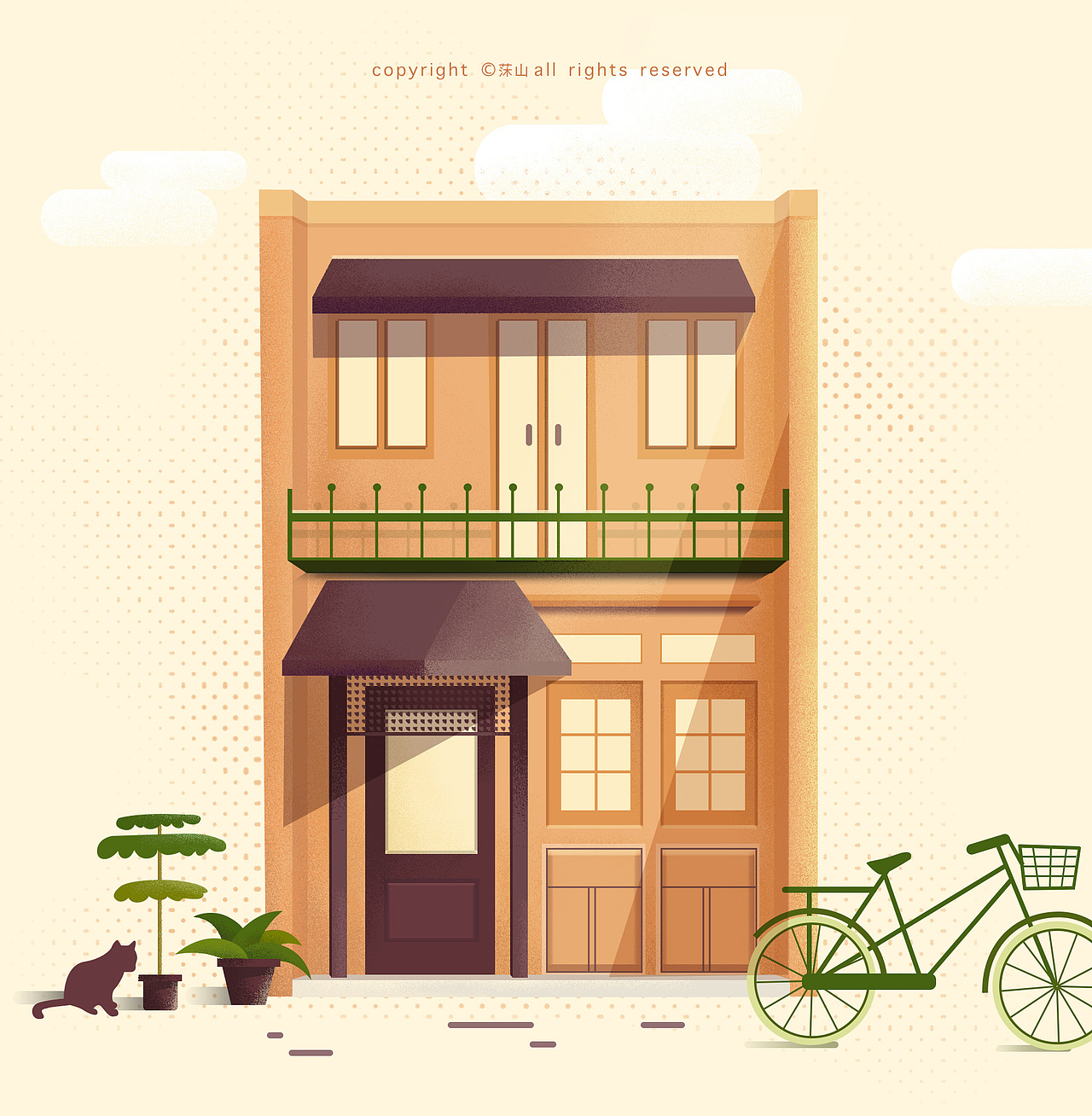 小清新房屋— —建筑系列插画（图ZMTIxNTc5MDIw） - 商业插画 - 站酷设计师莯山原创素材 - 站酷ZCOOL