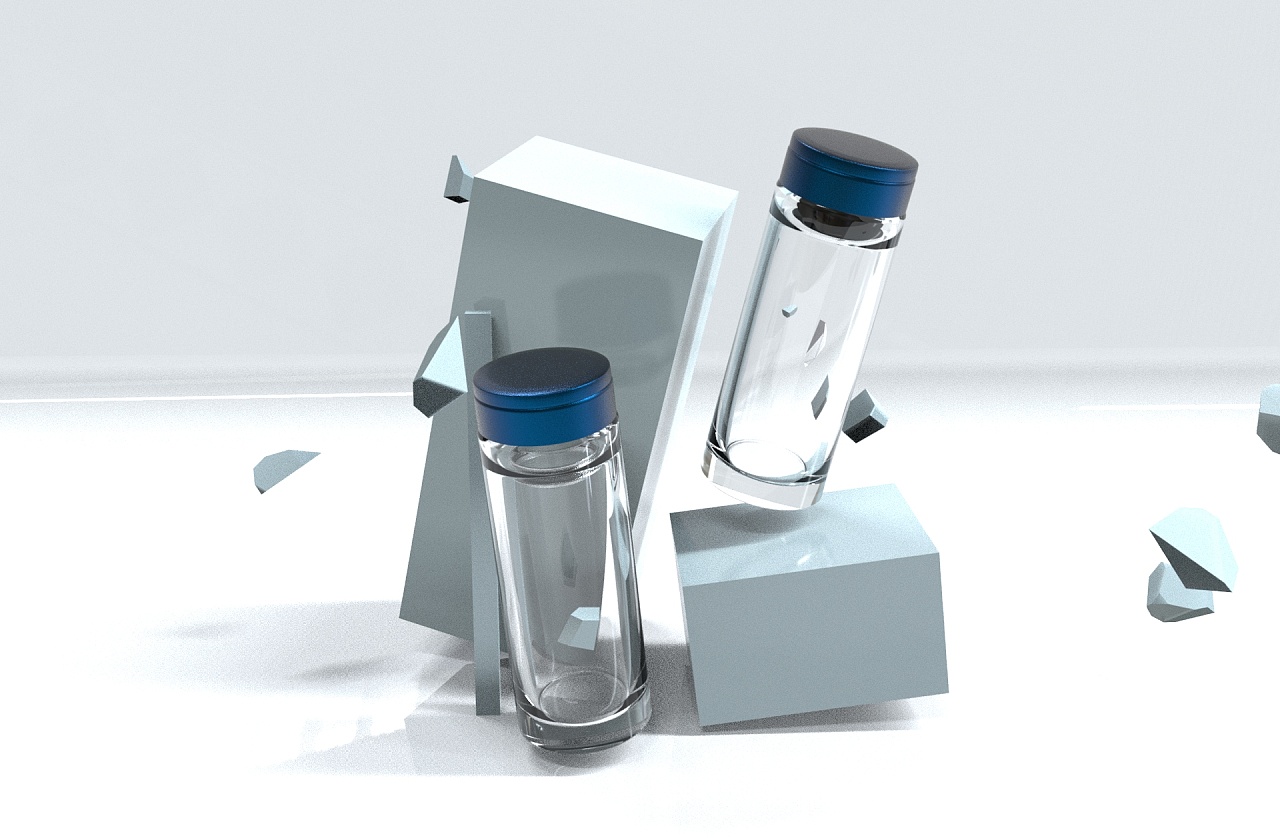 c4d玻璃水杯keyshot渲染作品