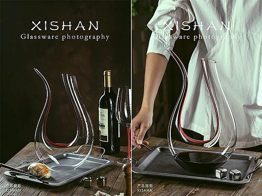 静物拍摄 | 玻璃酒具茶具电商暗调作品