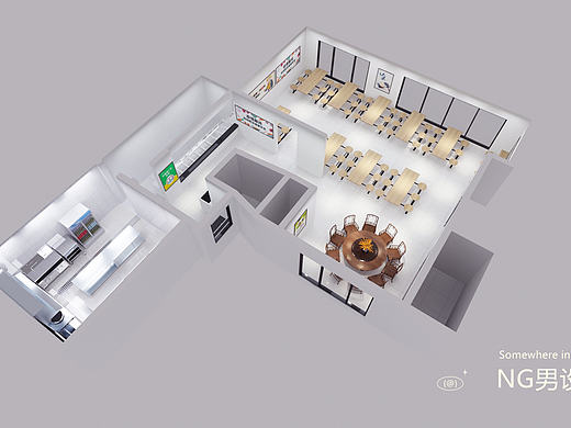 学校食堂设计3D效果图