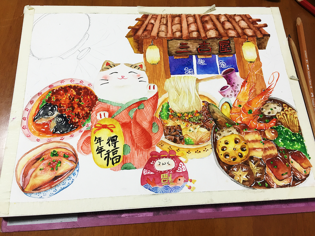 三吉年年得福（图ZMTAzMTAzMjYw） - 创作习作 - 站酷设计师三吉吉33原创素材 - 站酷ZCOOL