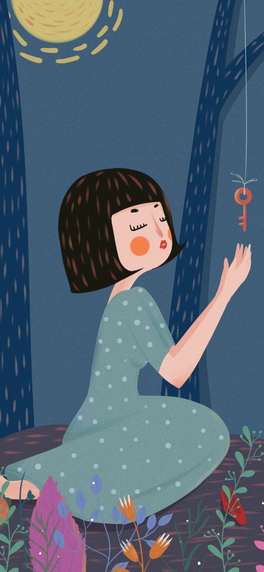 插畫小女孩（圖ZMTU0MjIwMzMy） - 創(chuàng)作習作 - 站酷設(shè)計師在樹上唱歌666原創(chuàng)素材 - 站酷ZCOOL