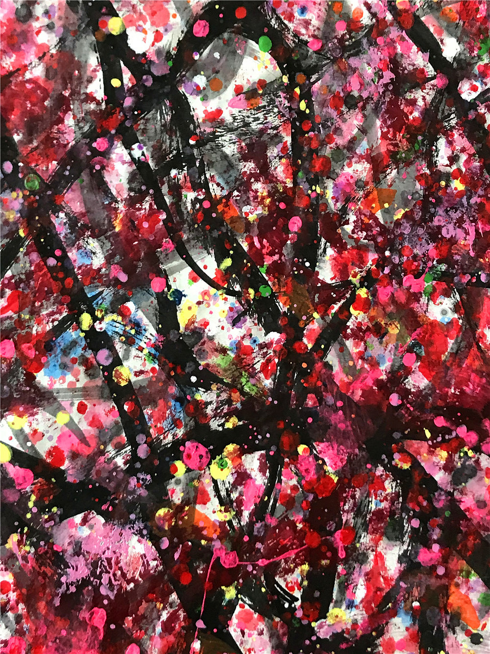 刘勇良彩墨作品《花非花之一 》及局部