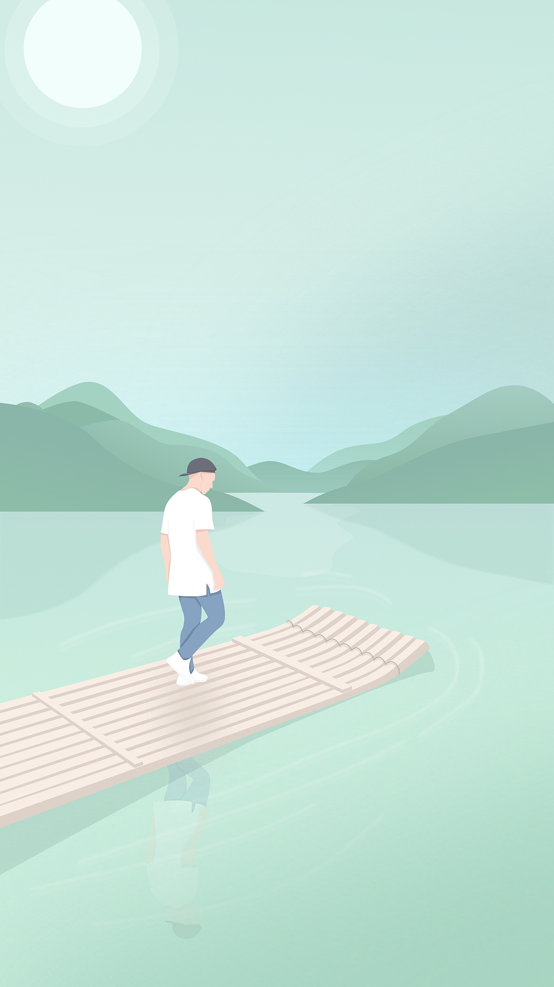 竹筏（图ZMjA5ODg3MTky） - 艺术插画 - 站酷设计师shenenping原创素材 - 站酷ZCOOL