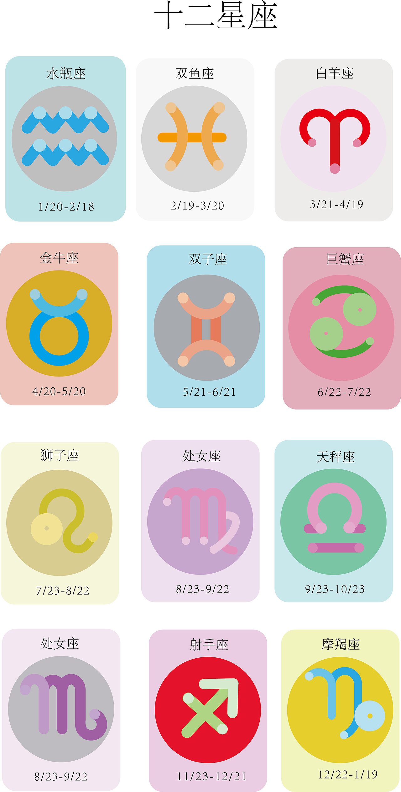 十二星座（图ZNDk2OTY5OTI=） - 图标 - 站酷设计师邰甜原创素材 - 站酷ZCOOL