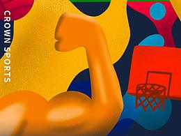 體育場(chǎng)館活動(dòng)插畫(huà)手繪風(fēng)格宣傳Procreate作圖