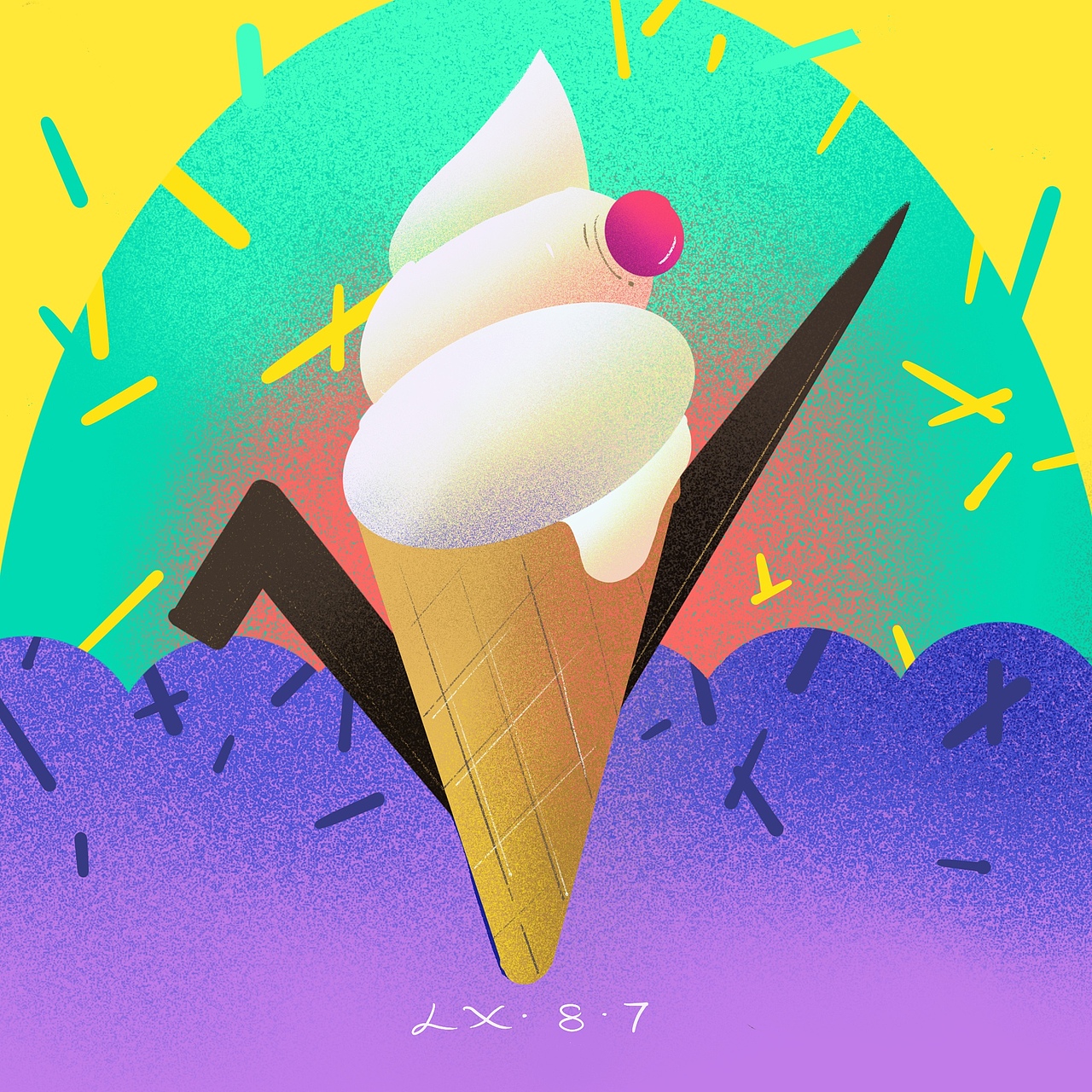 夏日棒棒冰（图ZMjIwMTE3MjE2） - 商业插画 - 站酷设计师草莓沙棘酱原创素材 - 站酷ZCOOL