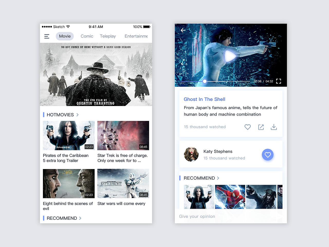 视频app概念设计（图ZMTA2NDk4Mzcy） - APP界面 - 站酷设计师大大大蜜蜂原创素材 - 站酷ZCOOL