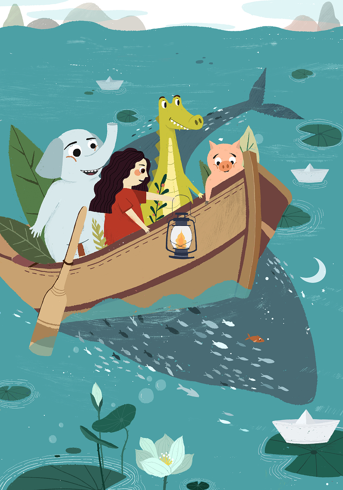 儿封-划船|插画|儿童插画|平子君一 - 原创作品 - 站酷 (zcool)